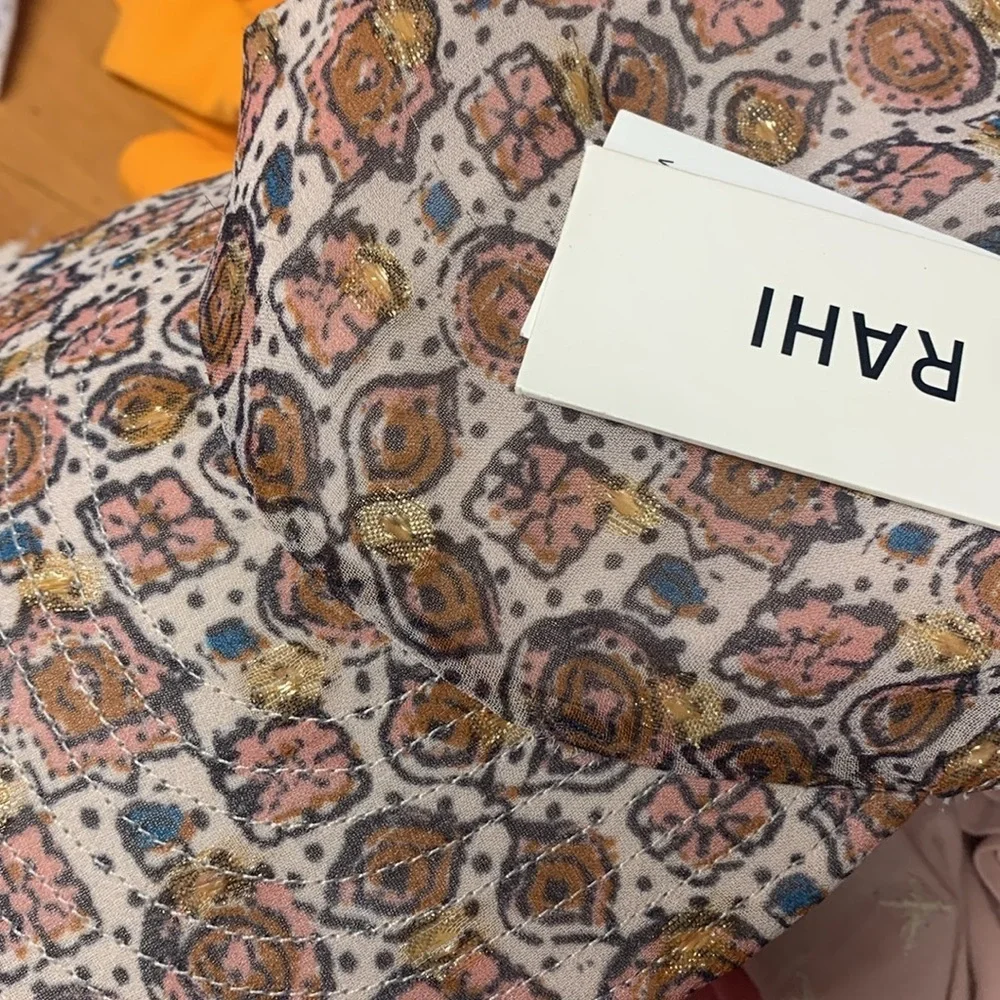 Free  People X Rahi sun visor cap with scarf cover, multi brown/pink only NWT